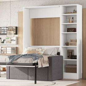 Twin Size Murphy Bed Wall Bed With Sofa and Shelves 52 Twin Size Murphy Bed Wall Bed With Sofa and Shelves