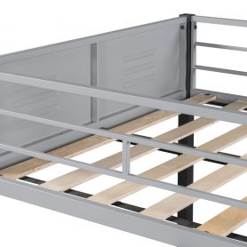 Triple Bunk Bed With Vent Board, Sturdy Metal Frame, and Noise-free Wood Slats