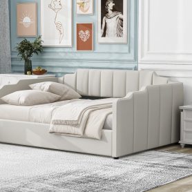 Full Size Upholstered Daybed With Underneath Storage