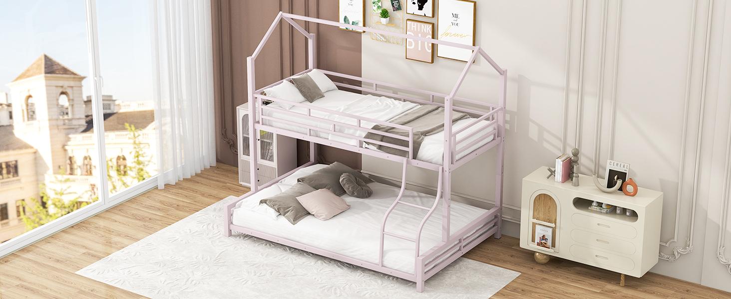 Metal House Twin Over Full Bunk Bed 13 Metal House Twin Over Full Bunk Bed