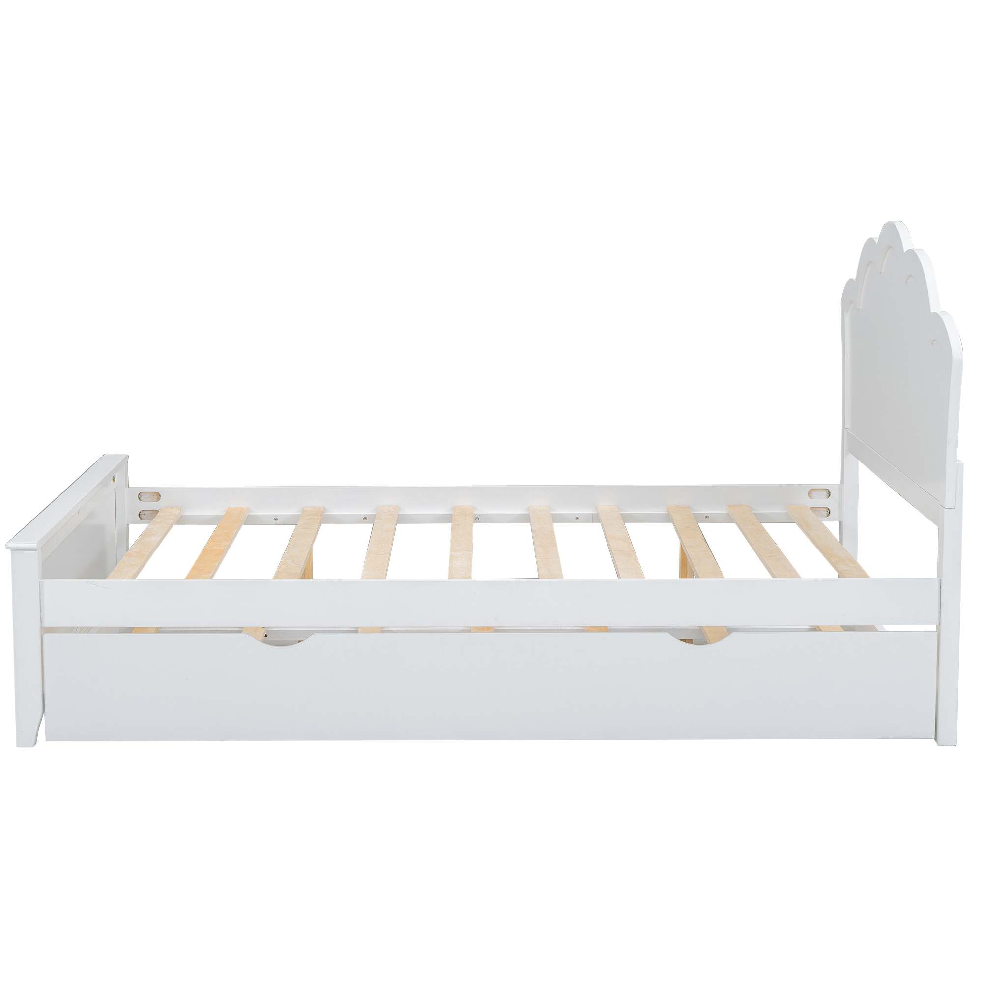 Full Size Wood Platform Bed with Headboard and Twin Size Trundle 16 Full Size Wood Platform Bed with Headboard and Twin Size Trundle