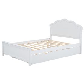 Full Size Wood Platform Bed with Headboard and Twin Size Trundle 30 Full Size Wood Platform Bed with Headboard and Twin Size Trundle