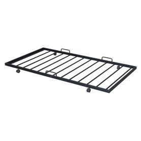 Twin Size Metal House Bed with Twin Size Trundle