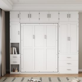 Full Size Murphy Bed With Lockers And Wardrobes