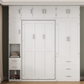 Twin Size Murphy Bed with Lockers and Wardrobes 34 Twin Size Murphy Bed with Lockers and Wardrobes