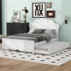 Full Size Wood Platform Bed with Headboard and Twin Size Trundle 2 Full Size Wood Platform Bed with Headboard and Twin Size Trundle