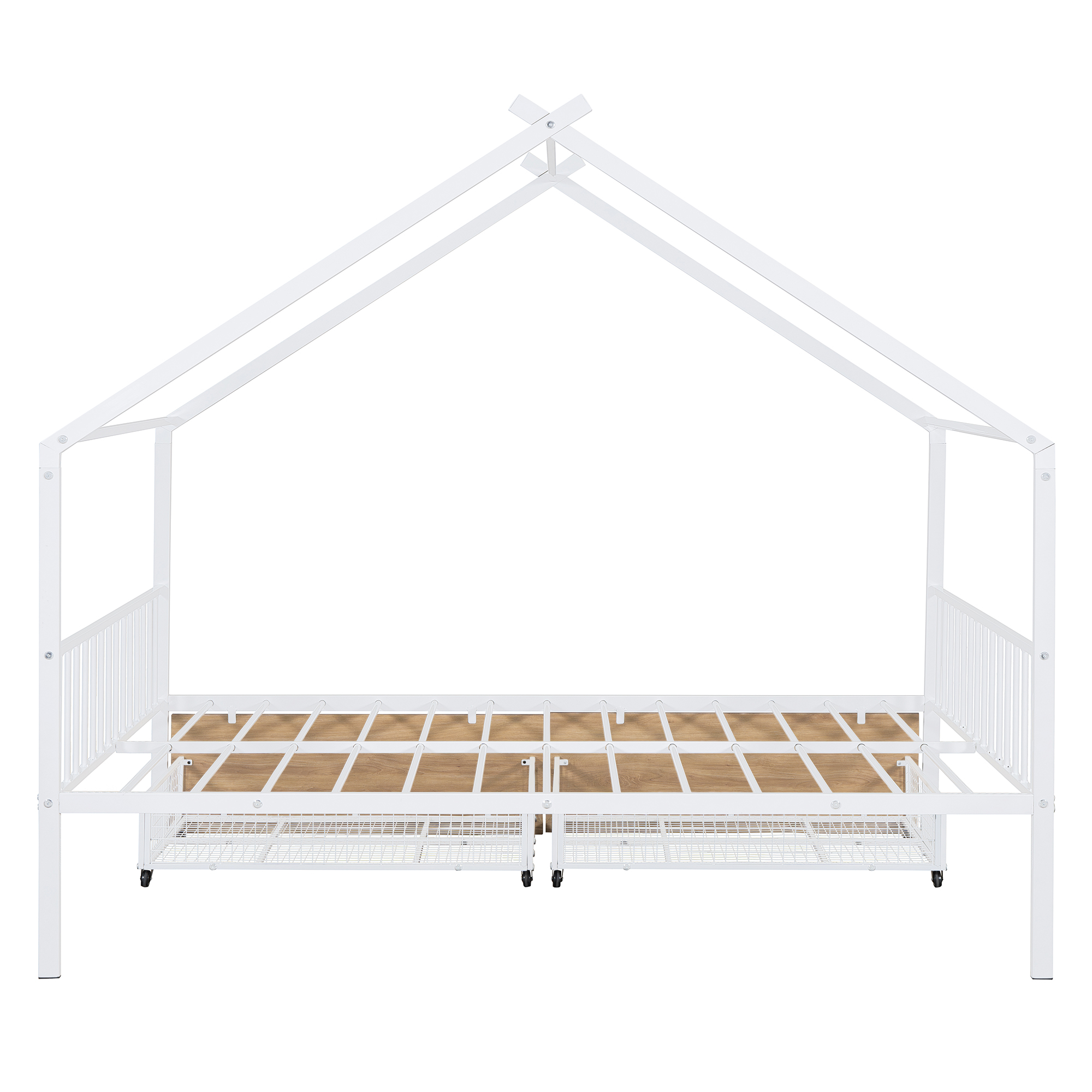 Full Size Metal House Bed with Two Drawers 12 Full Size Metal House Bed with Two Drawers