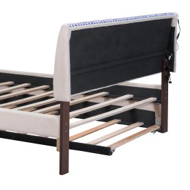 Teddy Fleece Full Size Upholstered Platform Bed with Trundle 29 Teddy Fleece Full Size Upholstered Platform Bed with Trundle