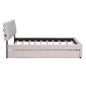Teddy Fleece Full Size Upholstered Platform Bed with Trundle 21 Teddy Fleece Full Size Upholstered Platform Bed with Trundle