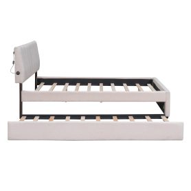 Teddy Fleece Full Size Upholstered Platform Bed with Trundle 22 Teddy Fleece Full Size Upholstered Platform Bed with Trundle