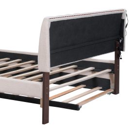 Teddy Fleece Full Size Upholstered Platform Bed with Trundle 31 Teddy Fleece Full Size Upholstered Platform Bed with Trundle