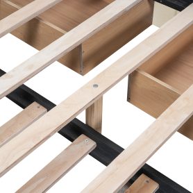 Queen Size Upholstered Platform Bed With Trundle And Drawers