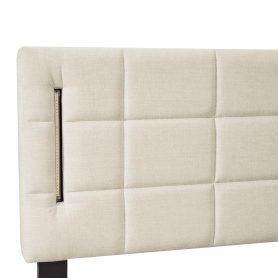 Queen Size Upholstered Platform Bed With Trundle And Drawers