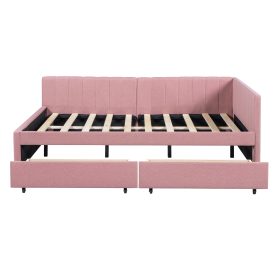 Full Size Upholstered Daybed with 2 Storage Drawers