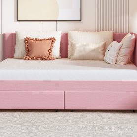 Full Size Upholstered Daybed with 2 Storage Drawers