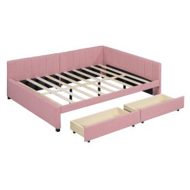 Full Size Upholstered Daybed with 2 Storage Drawers