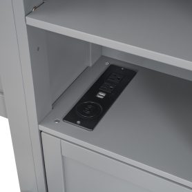 Full Size Wooden Bed With All-in-One Cabinet, Shelf and Sockets 38 Full Size Wooden Bed With All-in-One Cabinet, Shelf and Sockets