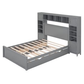 Full Size Wooden Bed With All-in-One Cabinet, Shelf and Sockets 29 Full Size Wooden Bed With All-in-One Cabinet, Shelf and Sockets