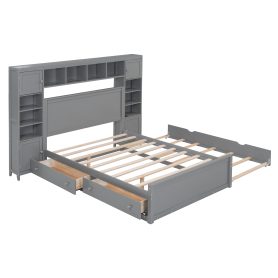 Full Size Wooden Bed With All-in-One Cabinet, Shelf and Sockets 27 Full Size Wooden Bed With All-in-One Cabinet, Shelf and Sockets