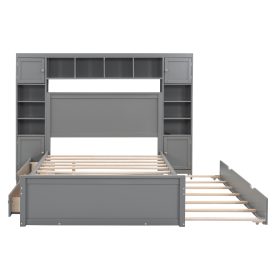 Full Size Wooden Bed With All-in-One Cabinet, Shelf and Sockets 33 Full Size Wooden Bed With All-in-One Cabinet, Shelf and Sockets