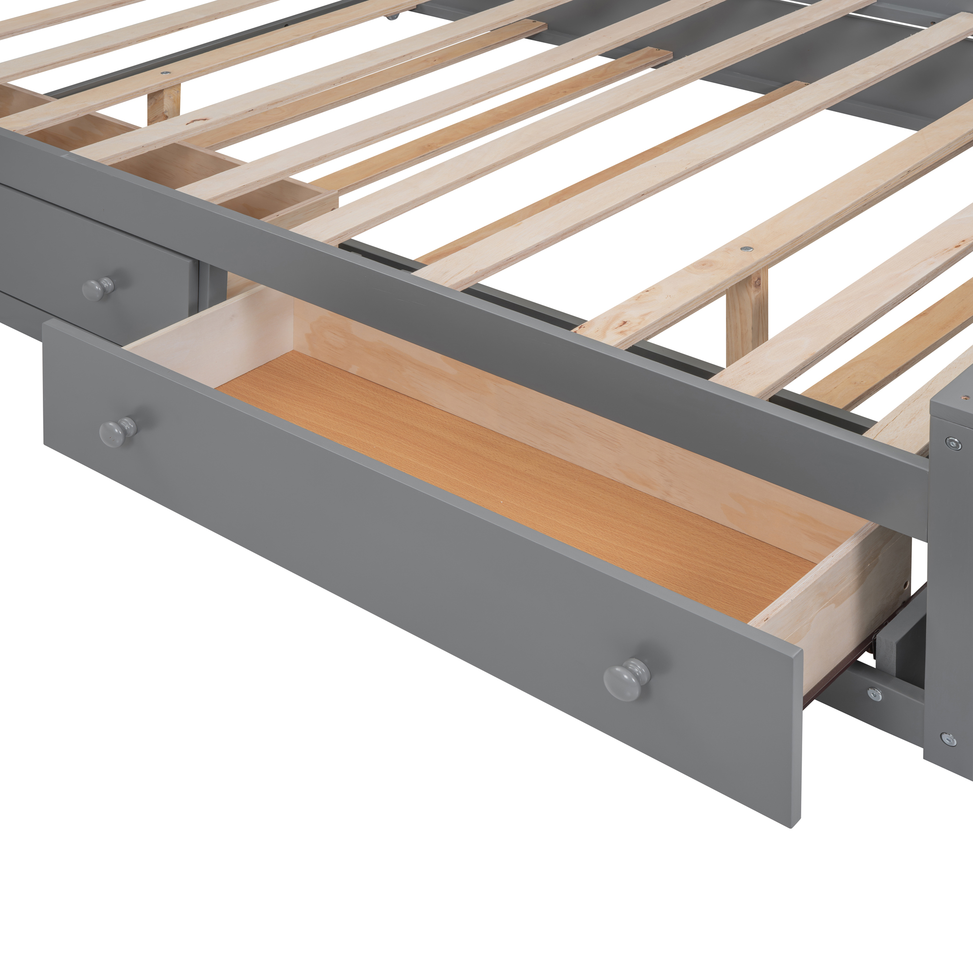 Full Size Wooden Bed With All-in-One Cabinet, Shelf and Sockets 18 Full Size Wooden Bed With All-in-One Cabinet, Shelf and Sockets