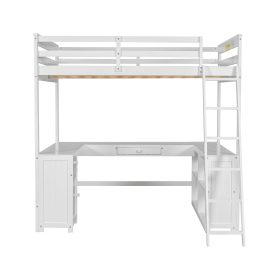 Full Size Loft Bed with U-shaped Desk, Drawers and Storage Shelves 34 Full Size Loft Bed with U-shaped Desk, Drawers and Storage Shelves