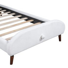 Twin Size Upholstered Platform Bed with Sheep-Shaped Headboard