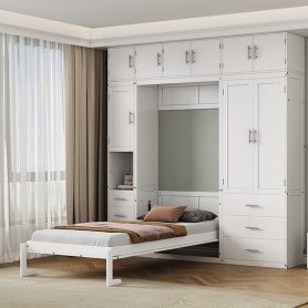 Twin Size Murphy Bed with Lockers and Wardrobes 29 Twin Size Murphy Bed with Lockers and Wardrobes