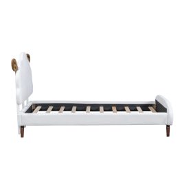 Twin Size Upholstered Platform Bed with Sheep-Shaped Headboard
