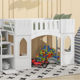 Twin Size Loft Bed with Storage Staircase and Window 23 Twin Size Loft Bed with Storage Staircase and Window