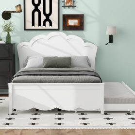 Full Size Wood Platform Bed with Headboard and Twin Size Trundle 25 Full Size Wood Platform Bed with Headboard and Twin Size Trundle