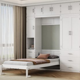 Twin Size Murphy Bed with Lockers and Wardrobes 33 Twin Size Murphy Bed with Lockers and Wardrobes