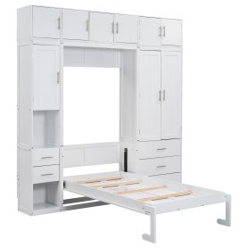 Twin Size Murphy Bed with Lockers and Wardrobes 43 Twin Size Murphy Bed with Lockers and Wardrobes