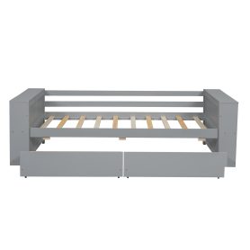 Twin Size Daybed With Shelves And Drawers