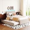 Teddy Fleece Twin Size Upholstered Platform Bed with Trundle 1 Teddy Fleece Twin Size Upholstered Platform Bed with Trundle
