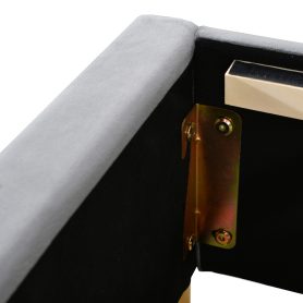 Full Size Upholstered Platform Bed, Two Outlets and USB Charging Ports on Both Sides, Two Bedside Pillows, Storage Shelves