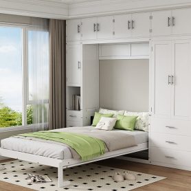 Full Size Murphy Bed With Lockers And Wardrobes
