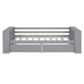 Twin Size Daybed With Shelves And Drawers