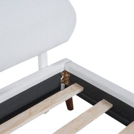 Twin Size Upholstered Platform Bed with Sheep-Shaped Headboard