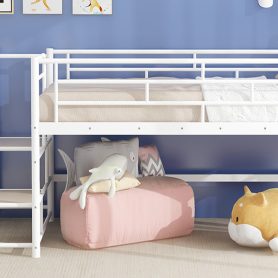 Mid Loft Bed With Storage Stairs, Twin Size
