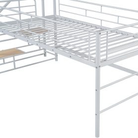 Mid Loft Bed With Storage Stairs, Twin Size