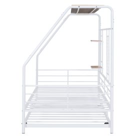 Full Size Metal House Bed With Trundle