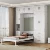 Twin Size Murphy Bed with Lockers and Wardrobes