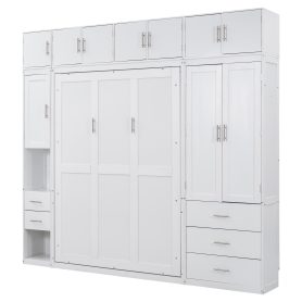 Full Size Murphy Bed With Lockers And Wardrobes