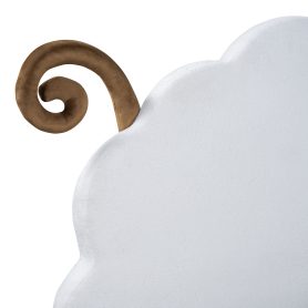 Twin Size Upholstered Platform Bed with Sheep-Shaped Headboard