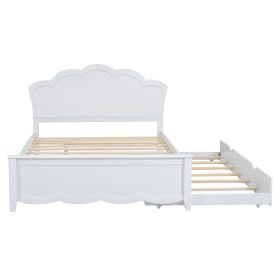 Full Size Wood Platform Bed with Headboard and Twin Size Trundle 34 Full Size Wood Platform Bed with Headboard and Twin Size Trundle