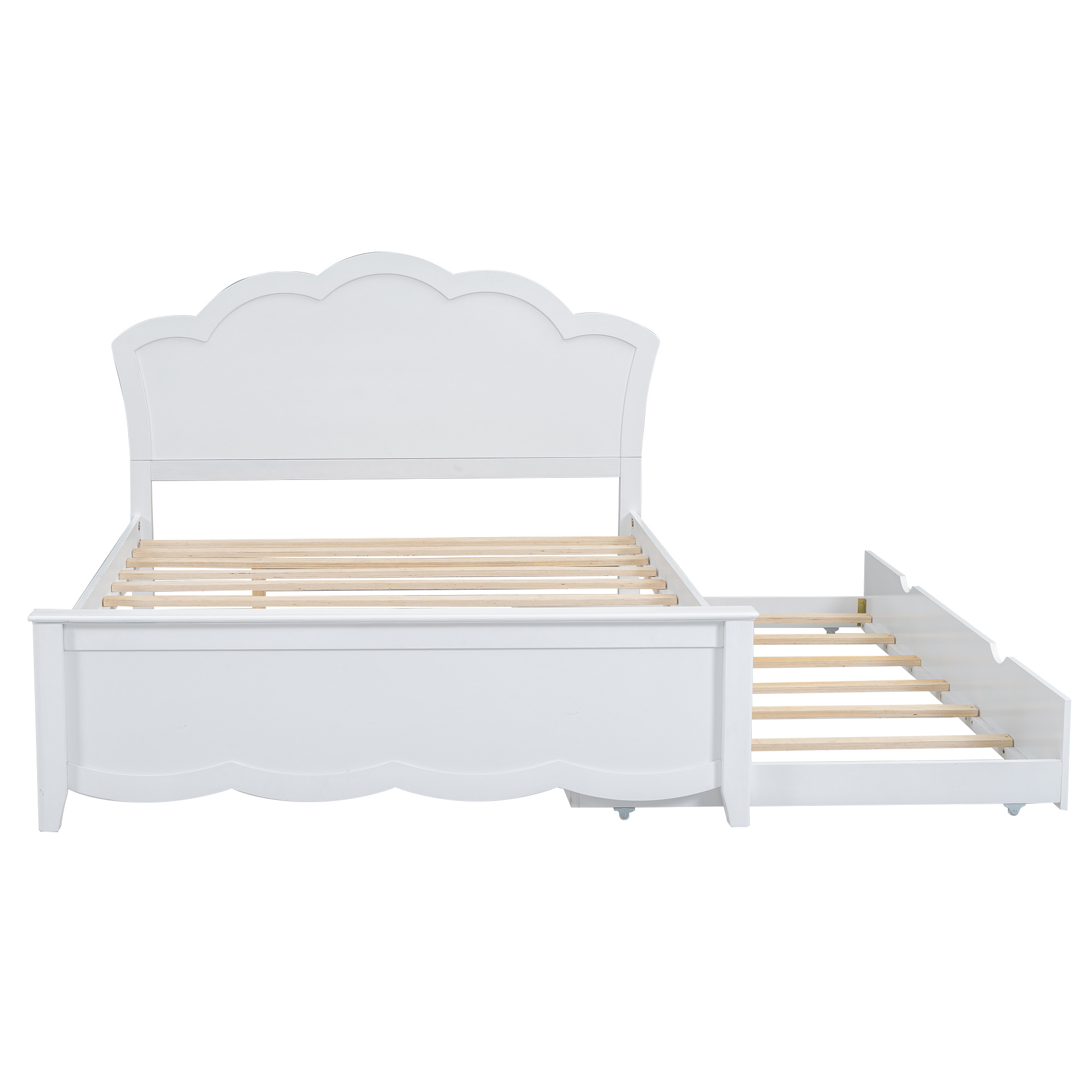 Full Size Wood Platform Bed with Headboard and Twin Size Trundle 17 Full Size Wood Platform Bed with Headboard and Twin Size Trundle