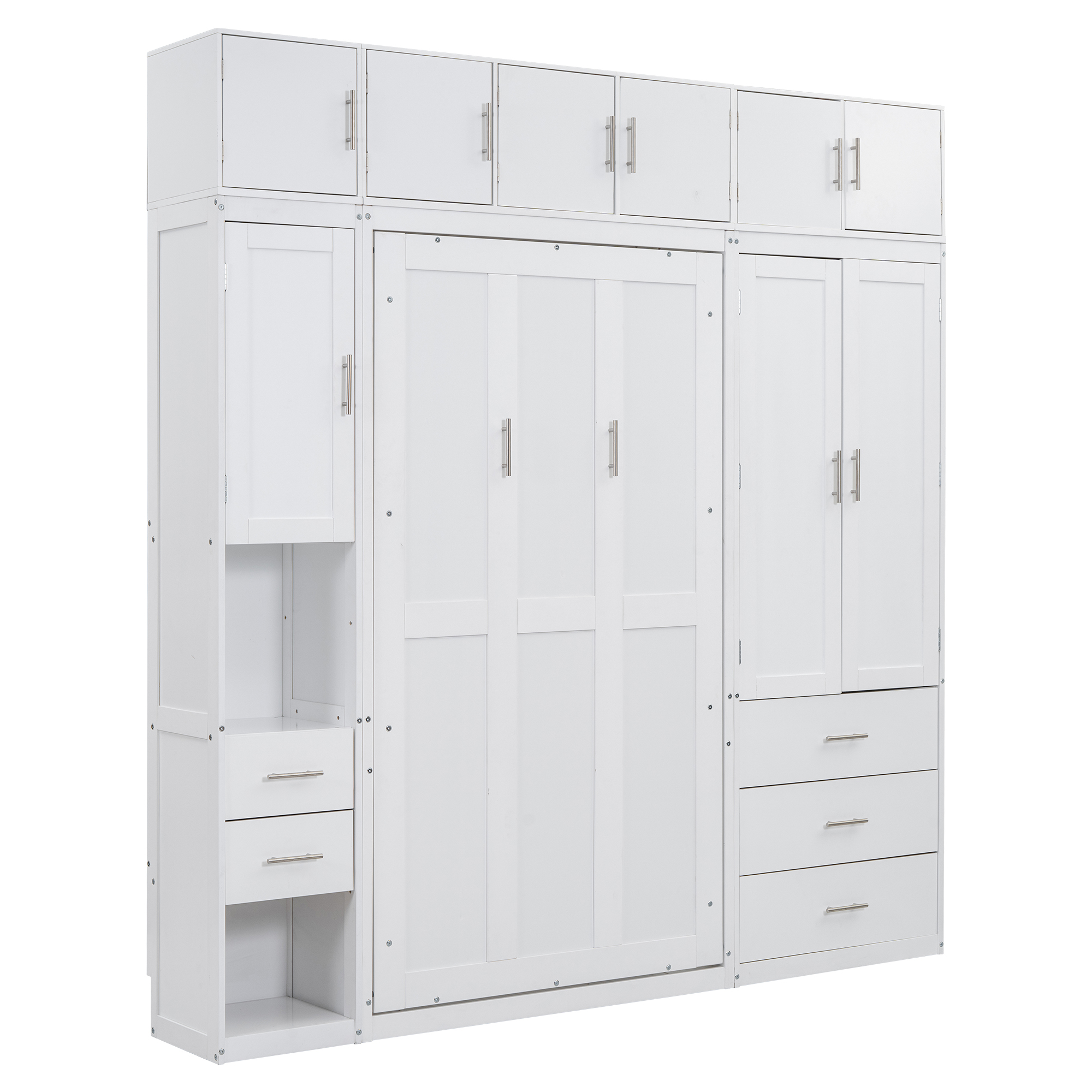 Twin Size Murphy Bed with Lockers and Wardrobes 16 Twin Size Murphy Bed with Lockers and Wardrobes