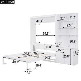 Full Size Murphy Bed with Multiple Storage Shelves and A Cabinet 31 Full Size Murphy Bed with Multiple Storage Shelves and A Cabinet