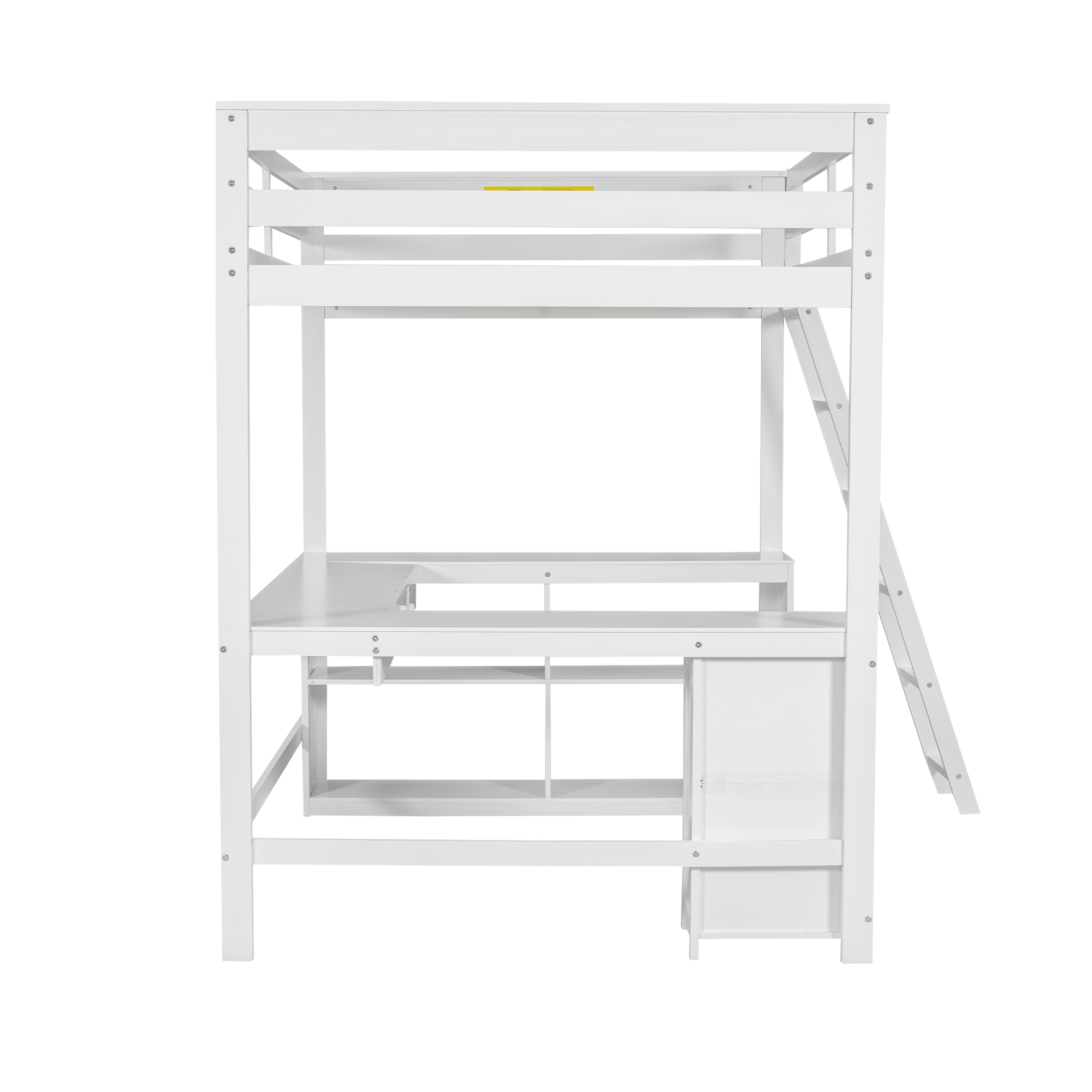 Full Size Loft Bed with U-shaped Desk, Drawers and Storage Shelves 13 Full Size Loft Bed with U-shaped Desk, Drawers and Storage Shelves